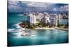 Aerial View Of Condado Shoreline-George Oze-Stretched Canvas