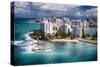 Aerial View Of Condado Shoreline-George Oze-Stretched Canvas