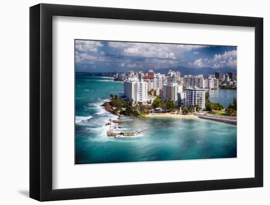 Aerial View Of Condado Shoreline-George Oze-Framed Photographic Print