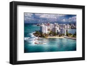 Aerial View Of Condado Shoreline-George Oze-Framed Photographic Print