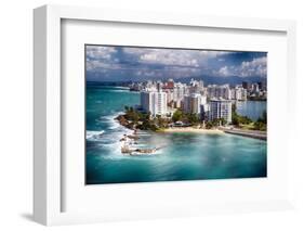 Aerial View Of Condado Shoreline-George Oze-Framed Photographic Print