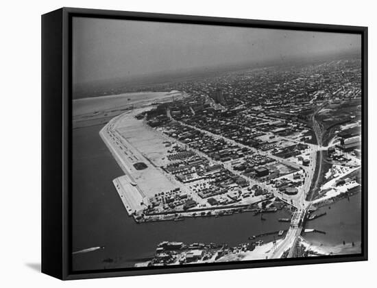 Aerial View of Corpus Christi-John Phillips-Framed Stretched Canvas