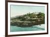 Aerial View of Cottages and Beach at la Jolla - San Diego, CA-Lantern Press-Framed Premium Giclee Print