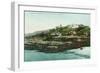 Aerial View of Cottages and Beach at la Jolla - San Diego, CA-Lantern Press-Framed Art Print