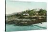 Aerial View of Cottages and Beach at la Jolla - San Diego, CA-Lantern Press-Stretched Canvas