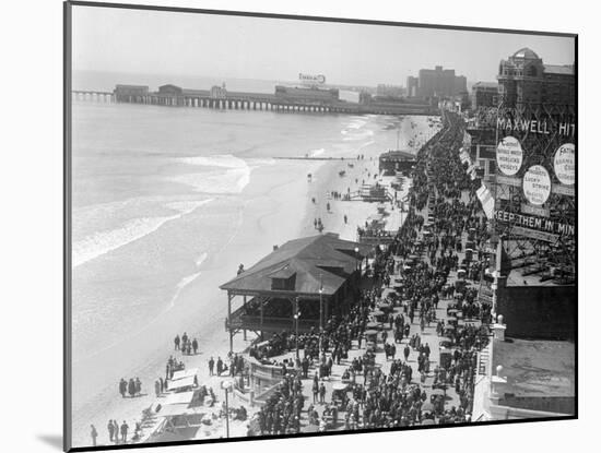 Aerial View of Crowds on a Boardwalk-null-Mounted Photographic Print