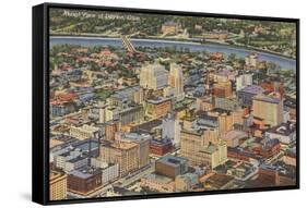 Aerial View of Dayton, Ohio-null-Framed Stretched Canvas