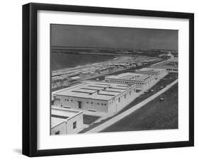 Aerial View of Deserted Beach in Resort Area Mar Del Plata-Hart Preston-Framed Premium Photographic Print