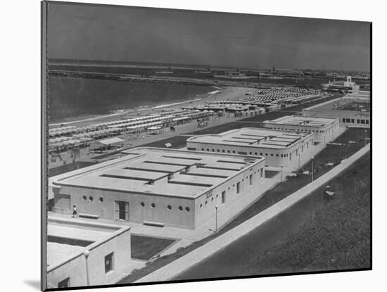 Aerial View of Deserted Beach in Resort Area Mar Del Plata-Hart Preston-Mounted Premium Photographic Print