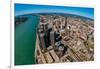 Aerial view of Detroit skyline, Wayne County, Michigan, USA-null-Framed Photographic Print