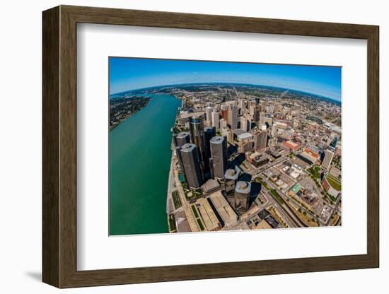 Aerial view of Detroit skyline, Wayne County, Michigan, USA-null-Framed Photographic Print