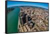 Aerial view of Detroit skyline, Wayne County, Michigan, USA-null-Framed Stretched Canvas