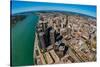 Aerial view of Detroit skyline, Wayne County, Michigan, USA-null-Stretched Canvas