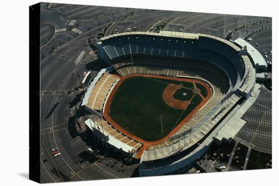 Aerial View of Dodger Stadium with Parking Lots-null-Stretched Canvas