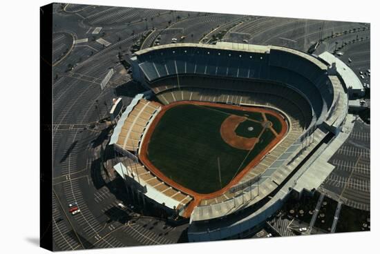 Aerial View of Dodger Stadium with Parking Lots-null-Stretched Canvas