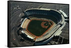 Aerial View of Dodger Stadium with Parking Lots-null-Framed Stretched Canvas