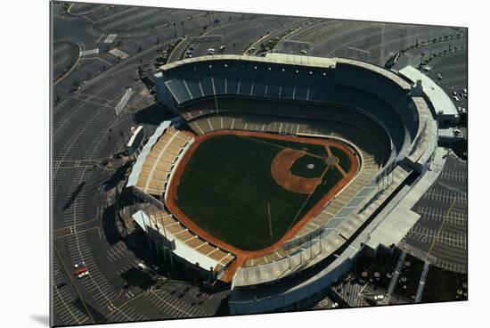 Aerial View of Dodger Stadium with Parking Lots-null-Mounted Photographic Print