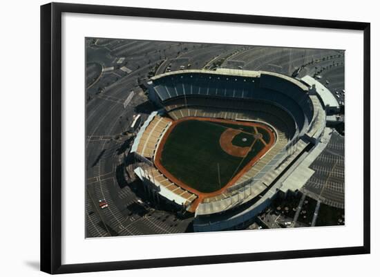 Aerial View of Dodger Stadium with Parking Lots-null-Framed Photographic Print