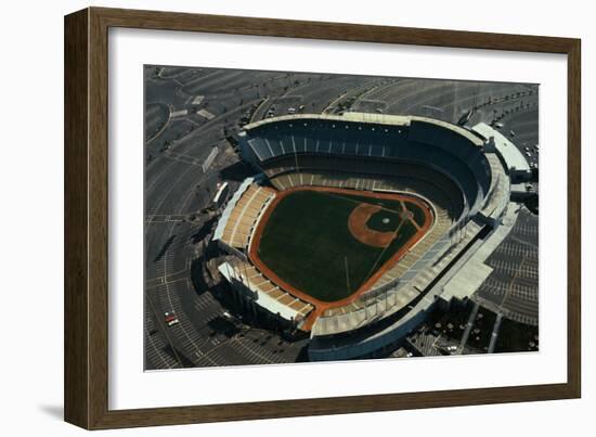 Aerial View of Dodger Stadium with Parking Lots-null-Framed Photographic Print