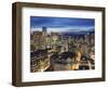 Aerial View of Downtown at Night, Vancouver, British Columbia, Canada, North America-Christian Kober-Framed Photographic Print