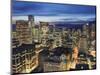 Aerial View of Downtown at Night, Vancouver, British Columbia, Canada, North America-Christian Kober-Mounted Photographic Print