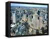 Aerial View of Downtown Boston, Massachusetts, USA-John Coletti-Framed Stretched Canvas