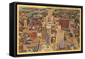 Aerial View of Downtown Buffalo, New York-null-Framed Stretched Canvas