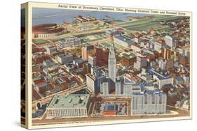 Aerial View of Downtown Cleveland, Ohio-null-Stretched Canvas