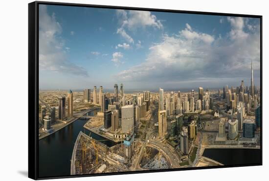 Aerial view of downtown Dubai, United Arab Emirates, Middle East-Ben Pipe-Framed Stretched Canvas