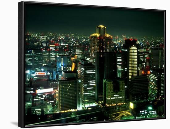 Aerial View of Downtown Skyline, Osaka, Japan-Nancy & Steve Ross-Framed Photographic Print