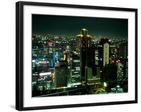 Aerial View of Downtown Skyline, Osaka, Japan-Nancy & Steve Ross-Framed Photographic Print