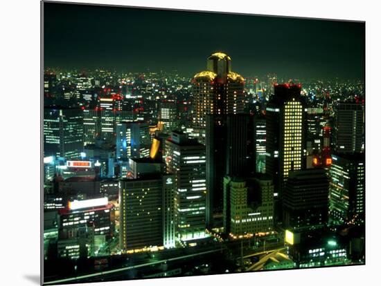 Aerial View of Downtown Skyline, Osaka, Japan-Nancy & Steve Ross-Mounted Photographic Print