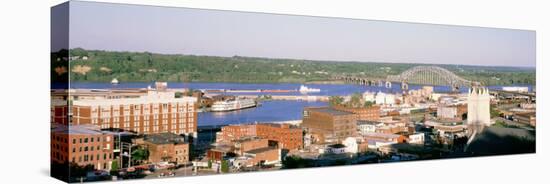 Aerial View of Dubuque, Iowa, USA-null-Stretched Canvas