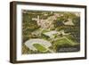 Aerial View of Duke University, Durham, North Carolina-null-Framed Art Print