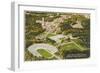 Aerial View of Duke University, Durham, North Carolina-null-Framed Art Print