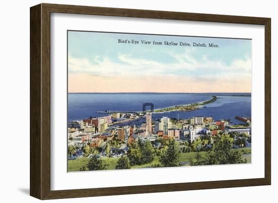 Aerial View of Duluth, Minnesota-null-Framed Art Print