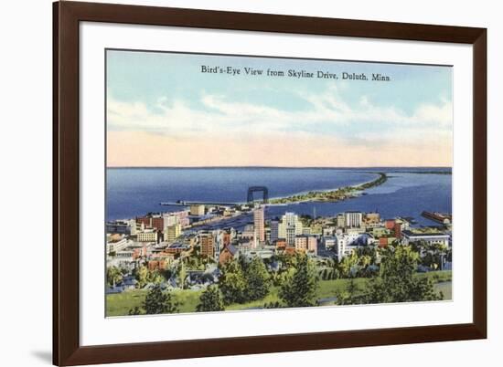 Aerial View of Duluth, Minnesota-null-Framed Premium Giclee Print