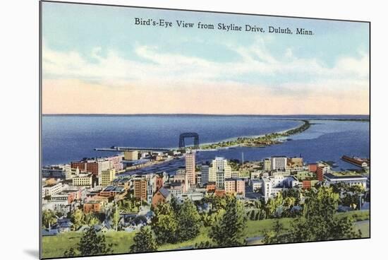Aerial View of Duluth, Minnesota-null-Mounted Premium Giclee Print
