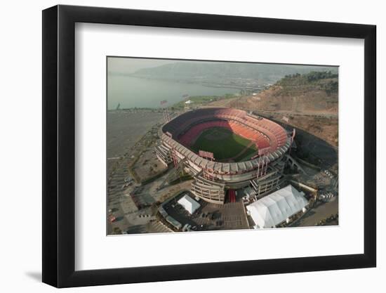 Aerial View of Earthquake Damaged Stadium-Paul Richards-Framed Photographic Print