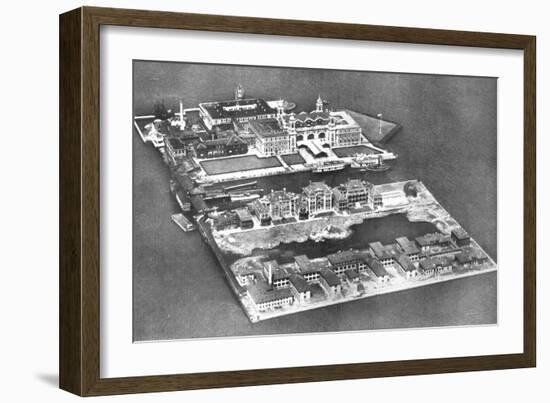 Aerial View of Ellis Island Immigration Station, New York, USA, 1926-null-Framed Giclee Print