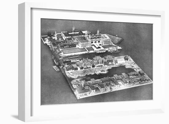 Aerial View of Ellis Island Immigration Station, New York, USA, 1926-null-Framed Giclee Print