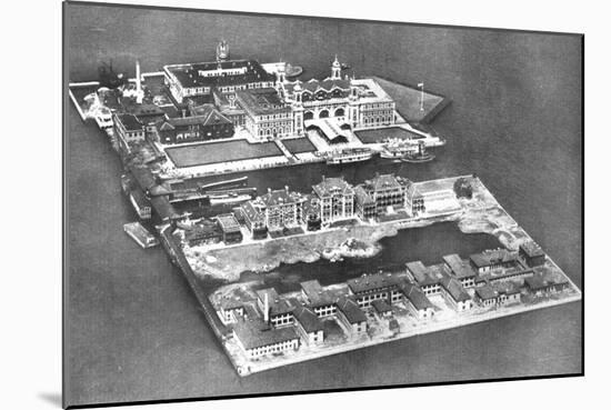 Aerial View of Ellis Island Immigration Station, New York, USA, 1926-null-Mounted Giclee Print