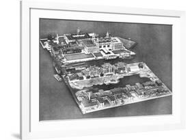 Aerial View of Ellis Island Immigration Station, New York, USA, 1926-null-Framed Giclee Print