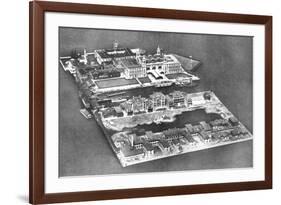 Aerial View of Ellis Island Immigration Station, New York, USA, 1926-null-Framed Giclee Print