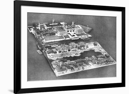 Aerial View of Ellis Island Immigration Station, New York, USA, 1926-null-Framed Giclee Print