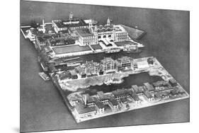 Aerial View of Ellis Island Immigration Station, New York, USA, 1926-null-Mounted Giclee Print