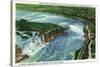 Aerial View of Entire Niagara Falls, American and Canadian - Niagara Falls, NY/Canada-Lantern Press-Stretched Canvas