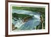 Aerial View of Entire Niagara Falls, American and Canadian - Niagara Falls, NY/Canada-Lantern Press-Framed Art Print