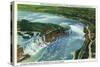 Aerial View of Entire Niagara Falls, American and Canadian - Niagara Falls, NY/Canada-Lantern Press-Stretched Canvas