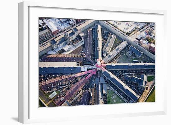 Aerial view of factory triangular pattern in Philadelphia, Pennsylvania-null-Framed Photographic Print